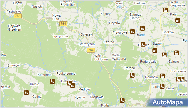 mapa Wólka Pokłonna, Wólka Pokłonna na mapie Targeo