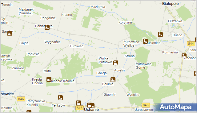 mapa Wólka Putnowicka, Wólka Putnowicka na mapie Targeo