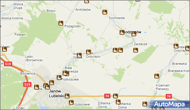 mapa Wólka Ratajska, Wólka Ratajska na mapie Targeo