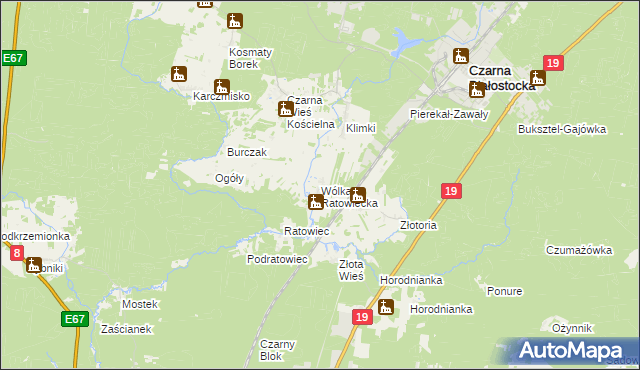 mapa Wólka Ratowiecka, Wólka Ratowiecka na mapie Targeo