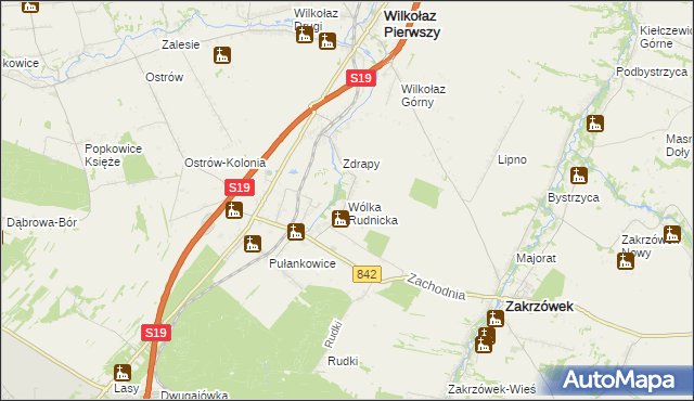 mapa Wólka Rudnicka, Wólka Rudnicka na mapie Targeo