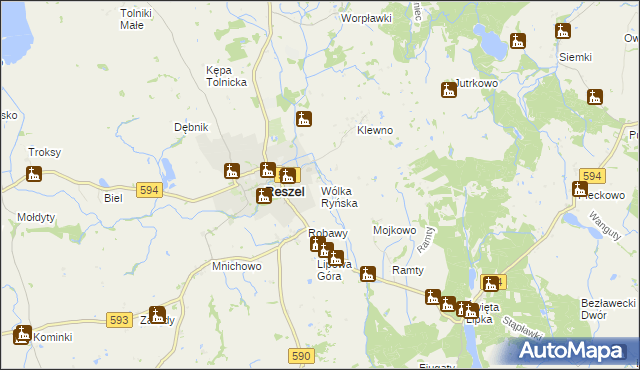 mapa Wólka Ryńska, Wólka Ryńska na mapie Targeo