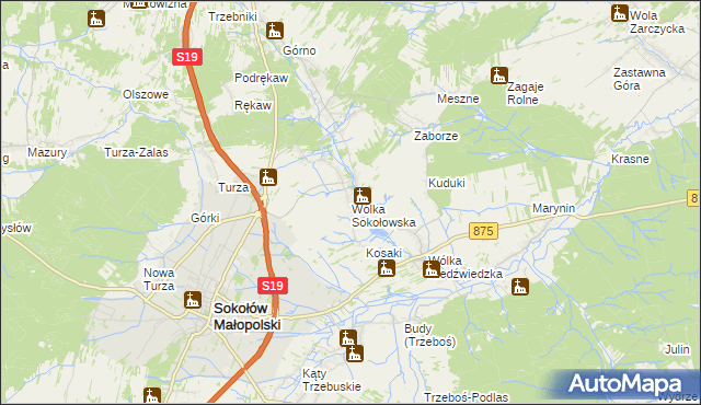 mapa Wólka Sokołowska, Wólka Sokołowska na mapie Targeo