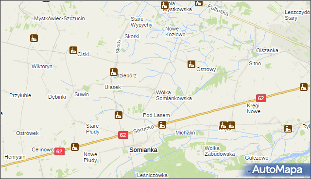 mapa Wólka Somiankowska, Wólka Somiankowska na mapie Targeo