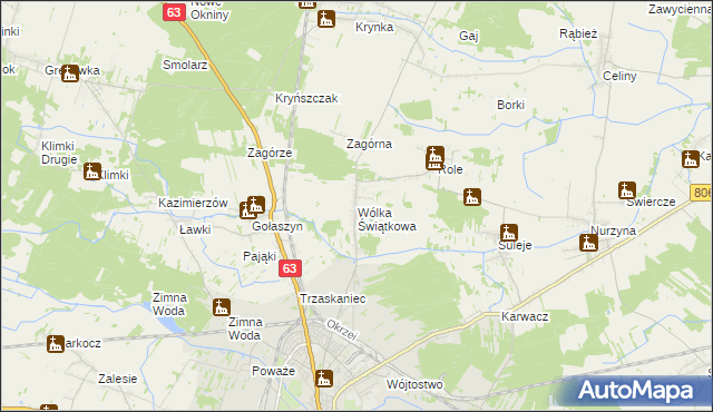 mapa Wólka Świątkowa, Wólka Świątkowa na mapie Targeo