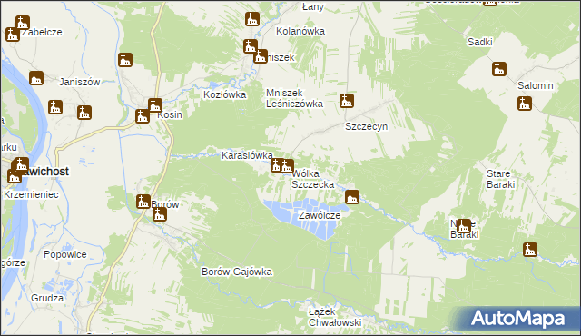 mapa Wólka Szczecka, Wólka Szczecka na mapie Targeo