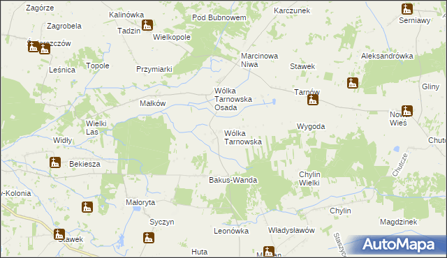 mapa Wólka Tarnowska gmina Wierzbica, Wólka Tarnowska gmina Wierzbica na mapie Targeo