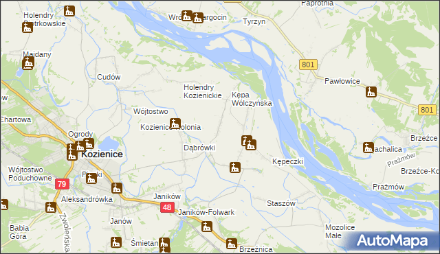 mapa Wólka Tyrzyńska B, Wólka Tyrzyńska B na mapie Targeo