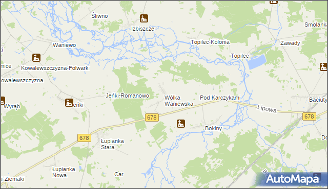 mapa Wólka Waniewska, Wólka Waniewska na mapie Targeo
