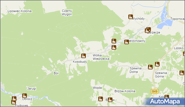 mapa Wólka Wieprzecka, Wólka Wieprzecka na mapie Targeo