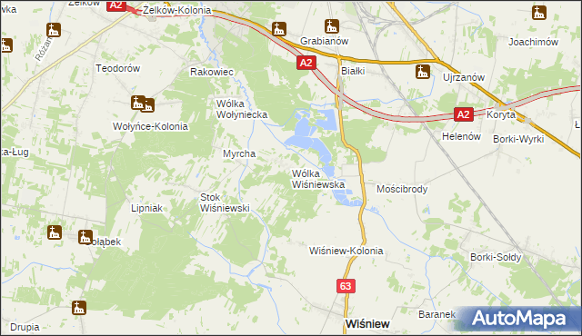 mapa Wólka Wiśniewska, Wólka Wiśniewska na mapie Targeo