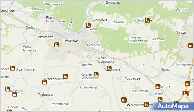 mapa Wólka Wojnowska, Wólka Wojnowska na mapie Targeo