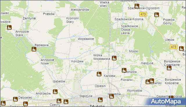 mapa Wólka Wojsławska, Wólka Wojsławska na mapie Targeo