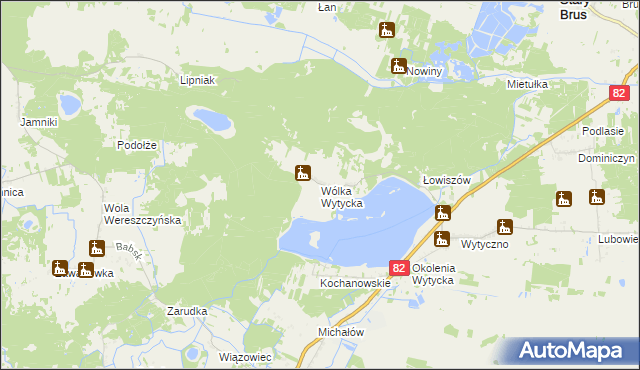 mapa Wólka Wytycka, Wólka Wytycka na mapie Targeo