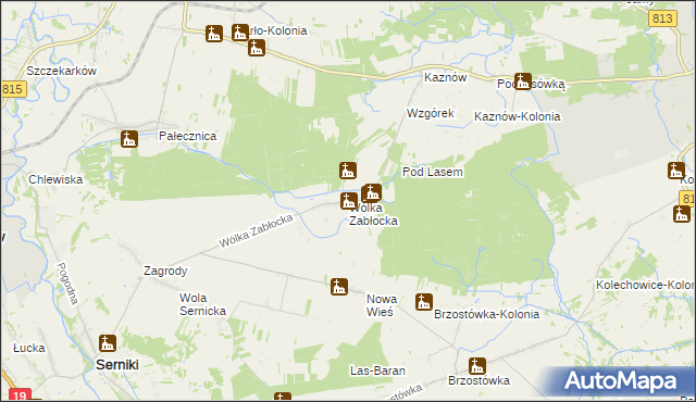 mapa Wólka Zabłocka gmina Serniki, Wólka Zabłocka gmina Serniki na mapie Targeo