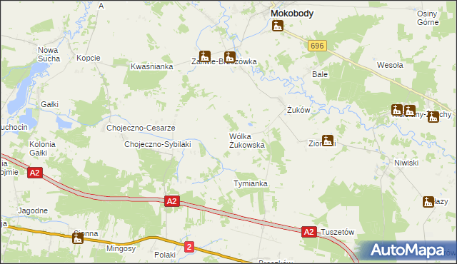 mapa Wólka Żukowska, Wólka Żukowska na mapie Targeo