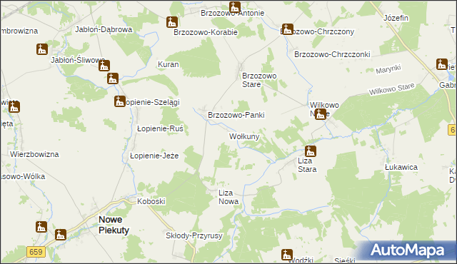 mapa Wołkuny, Wołkuny na mapie Targeo