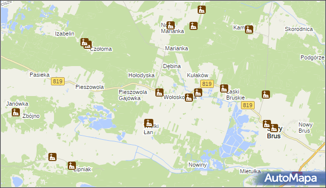 mapa Wołoskowola, Wołoskowola na mapie Targeo