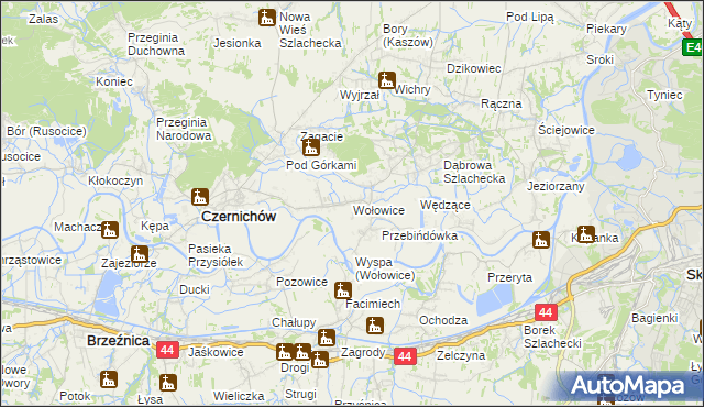 mapa Wołowice, Wołowice na mapie Targeo