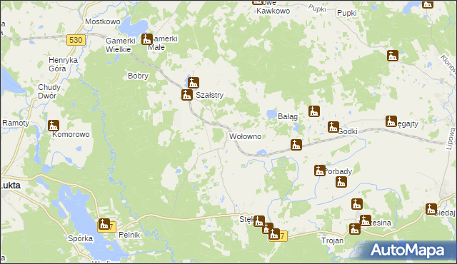 mapa Wołowno, Wołowno na mapie Targeo