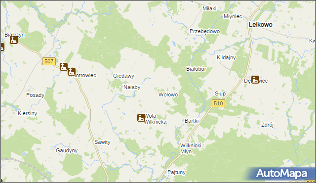 mapa Wołowo, Wołowo na mapie Targeo