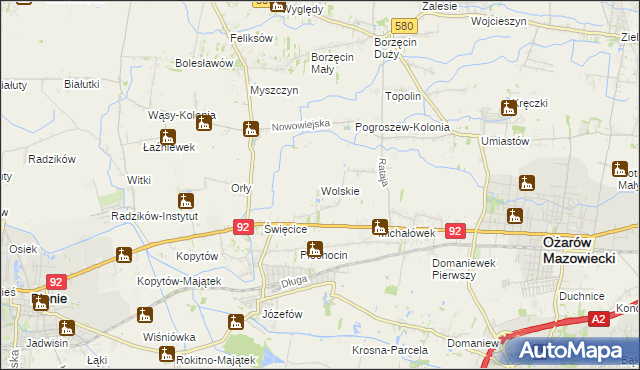 mapa Wolskie, Wolskie na mapie Targeo