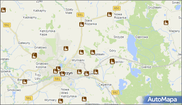 mapa Wopławki, Wopławki na mapie Targeo