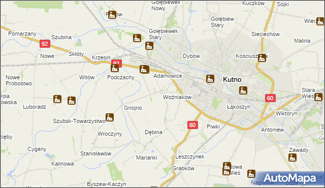 mapa Woźniaków, Woźniaków na mapie Targeo