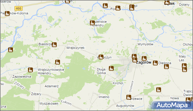 mapa Wrąbczyn, Wrąbczyn na mapie Targeo