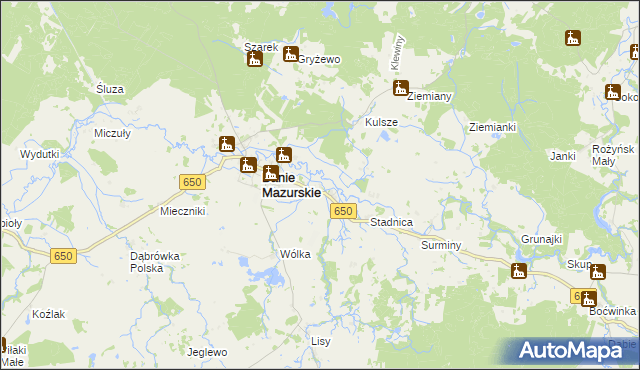 mapa Wróbel gmina Banie Mazurskie, Wróbel gmina Banie Mazurskie na mapie Targeo