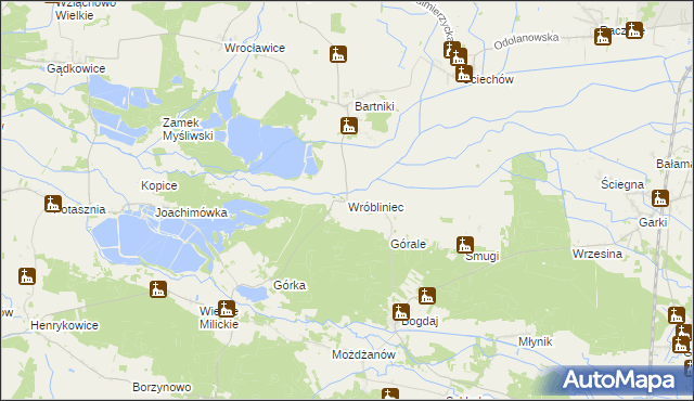 mapa Wróbliniec, Wróbliniec na mapie Targeo