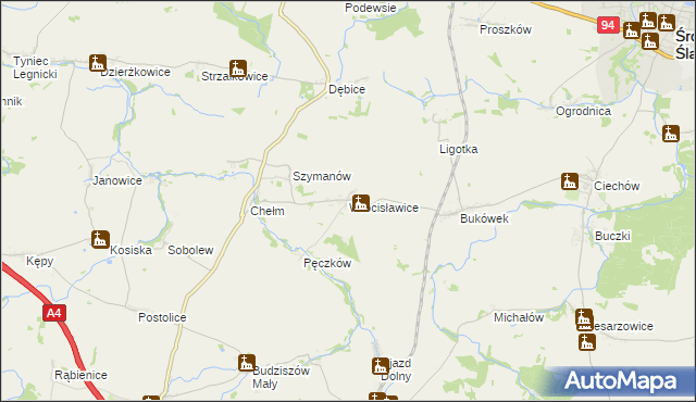 mapa Wrocisławice, Wrocisławice na mapie Targeo