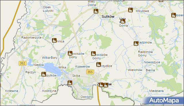 mapa Wrociszów Górny, Wrociszów Górny na mapie Targeo