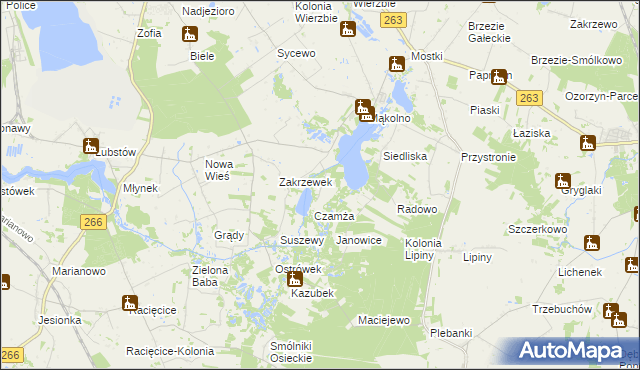 mapa Wroczewo, Wroczewo na mapie Targeo