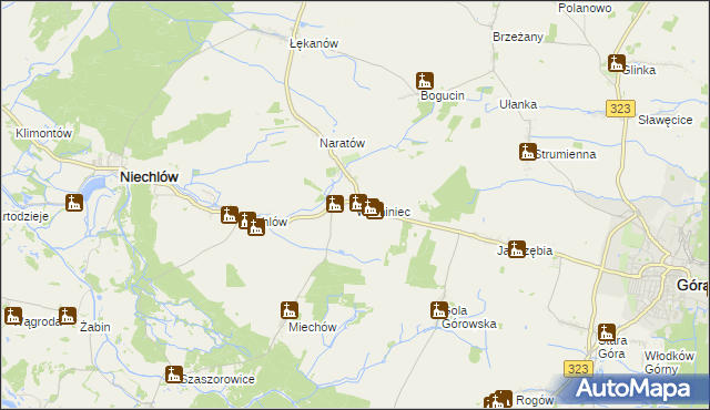 mapa Wroniniec, Wroniniec na mapie Targeo