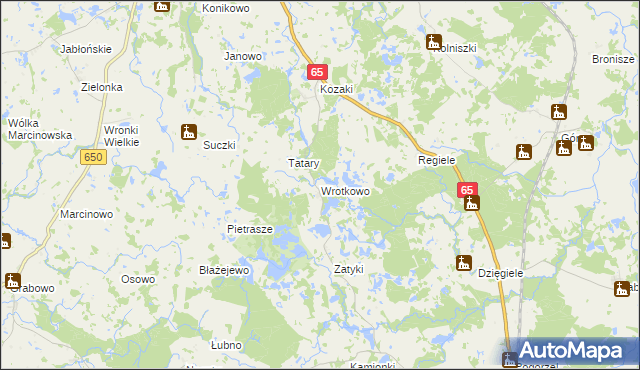 mapa Wrotkowo, Wrotkowo na mapie Targeo