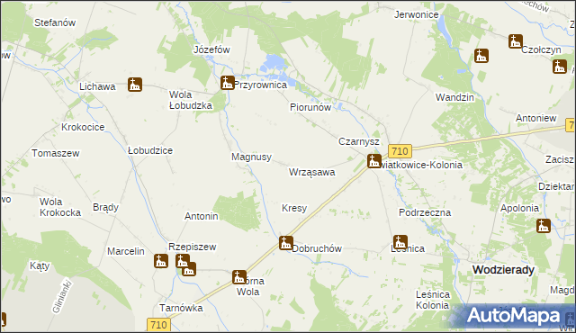 mapa Wrząsawa, Wrząsawa na mapie Targeo