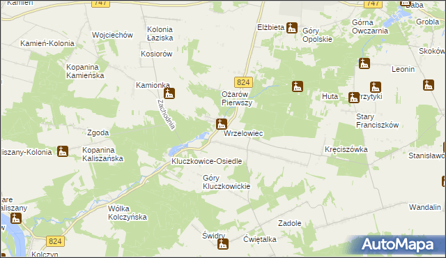 mapa Wrzelowiec, Wrzelowiec na mapie Targeo