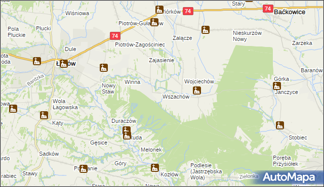 mapa Wszachów, Wszachów na mapie Targeo