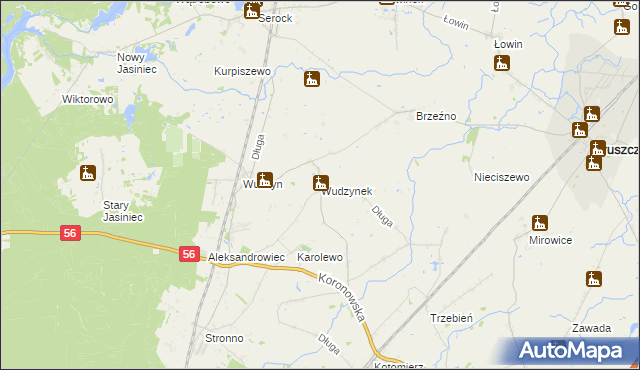 mapa Wudzynek, Wudzynek na mapie Targeo