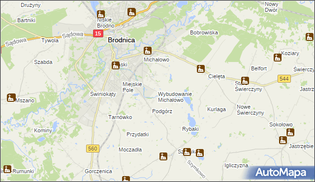 mapa Wybudowanie Michałowo, Wybudowanie Michałowo na mapie Targeo