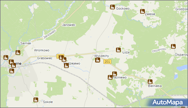 mapa Wyczechy, Wyczechy na mapie Targeo