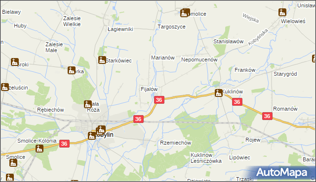 mapa Wyganów gmina Kobylin, Wyganów gmina Kobylin na mapie Targeo