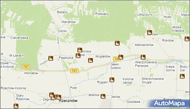 mapa Wyględów, Wyględów na mapie Targeo