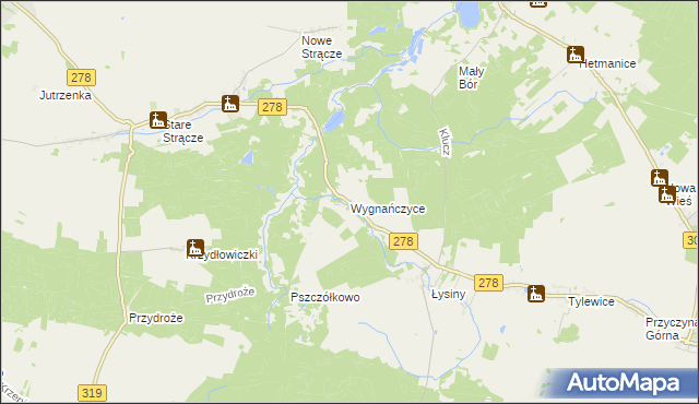 mapa Wygnańczyce, Wygnańczyce na mapie Targeo