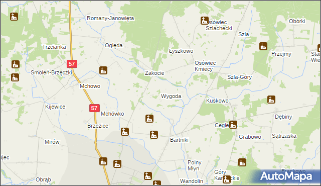 mapa Wygoda gmina Przasnysz, Wygoda gmina Przasnysz na mapie Targeo