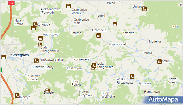 mapa Wygoda gmina Strzegowo, Wygoda gmina Strzegowo na mapie Targeo