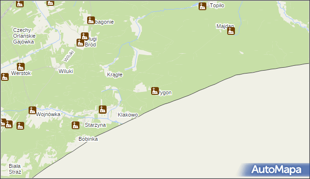 mapa Wygon gmina Dubicze Cerkiewne, Wygon gmina Dubicze Cerkiewne na mapie Targeo