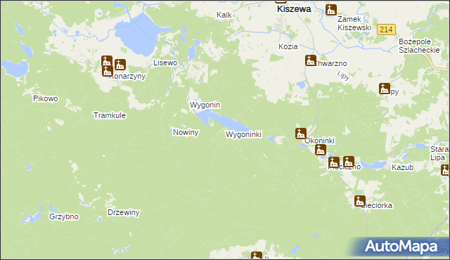 mapa Wygoninki, Wygoninki na mapie Targeo
