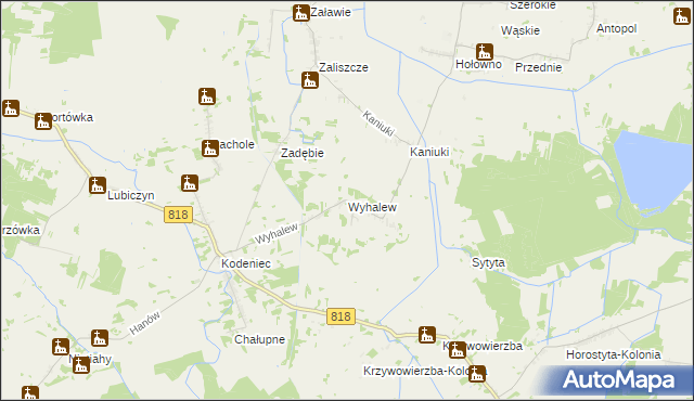 mapa Wyhalew, Wyhalew na mapie Targeo